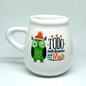 Mate liso cerámico con calco